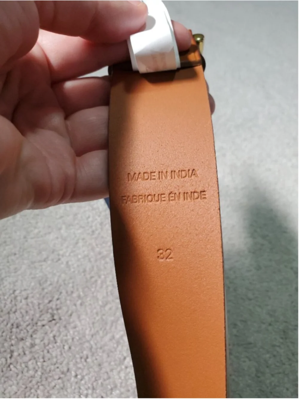 POLO RALPH LAUREN NWT Leather Belt Tan Brass 32 Embossed Pony Logo Dress Office